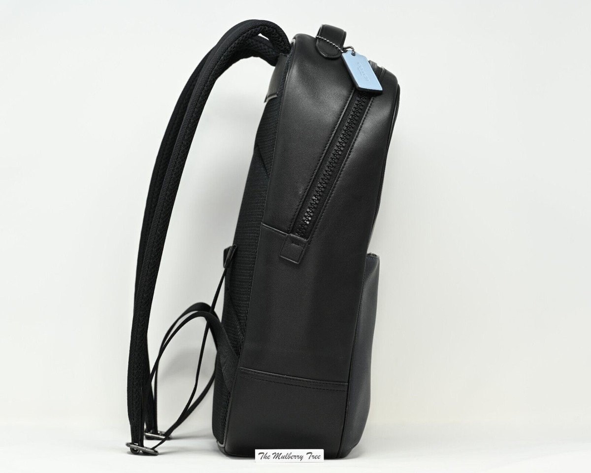 COACH Westway Midnight/Black Unisex Backpack COACH WESTWAY Backpack Colorblock Midnight/Black Leather w  main image 4