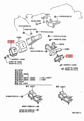 Genuine Toyota LandCruiser 80 Series HZJ 1HZ 4.2 Diesel Front Engine Mount x2 - Picture 11 of 12