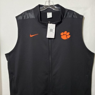 Clemson Tigers Jacket Vest Mens 2XL Black NCAA Football Nike Therma-FIT Full Zip