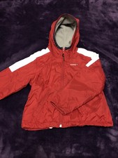 Tommy Hilfiger Child's Small Red Zip Up Jacket Hoodie Removable Sleeves Size S/P