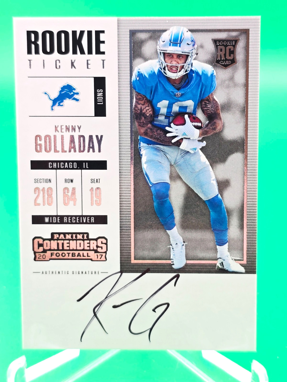 Kenny Golladay 2017 Contenders Rookie Ticket Autograph LIONS Giants RC #339