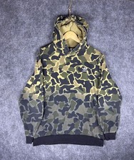 Adidas Sudadera con Capucha Para Hombre Grande Verde Camuflaje Trifolio Capucha Polar Pullover Sudadera