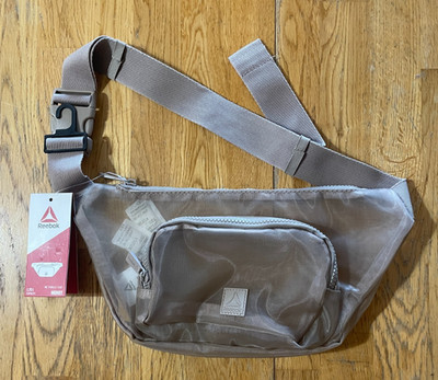 Reebok See Through Fanny Pack Bag, Nude Color Nylon NEW