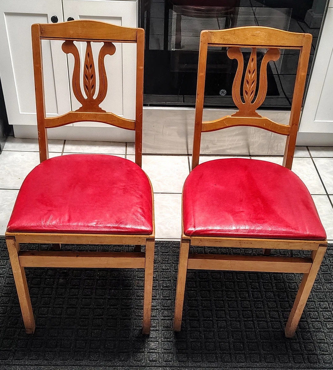 Vinyl Red Post - 1950 Time Period Manufactured Antique Chairs for