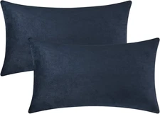 Set of 2 Cozy Velvet Rectangle Decorative Throw Pillow Covers for Couch and Bed,