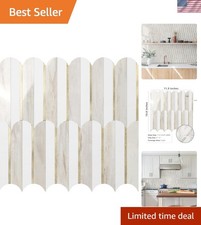 Peel and Stick Backsplash Seamless Tile for Kitchen and Bathroom,White and Gl...