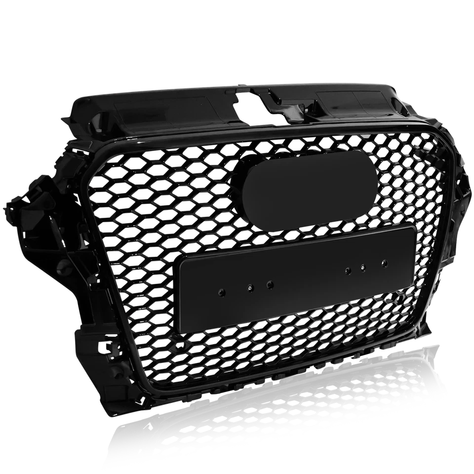For 2014-2016 Audi A3 S3 Quattro 8V RS3 Style Front Bumper Grille Glossy Black Foto 3 de 4