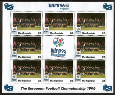 Gambie 1996 – Lot 16 Timbres Euro Football, Scott #1750-65 – Neufs MNH