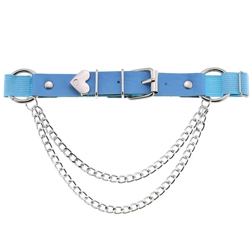 Punk Style PU Leather Thigh Ring Nightclub Leg Chain Ladies Garter Belt - Picture 16 of 22