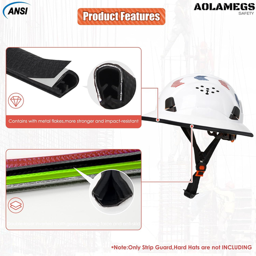 Full Brim Hard Hat Guard, Hard Hat Accessories, Strengthen Helmet Protection, 1P - Picture 3 of 6