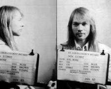 1992 AXL ROSE Mugshot Glossy 8x10 Photo Guns n Roses Singer Print Poster