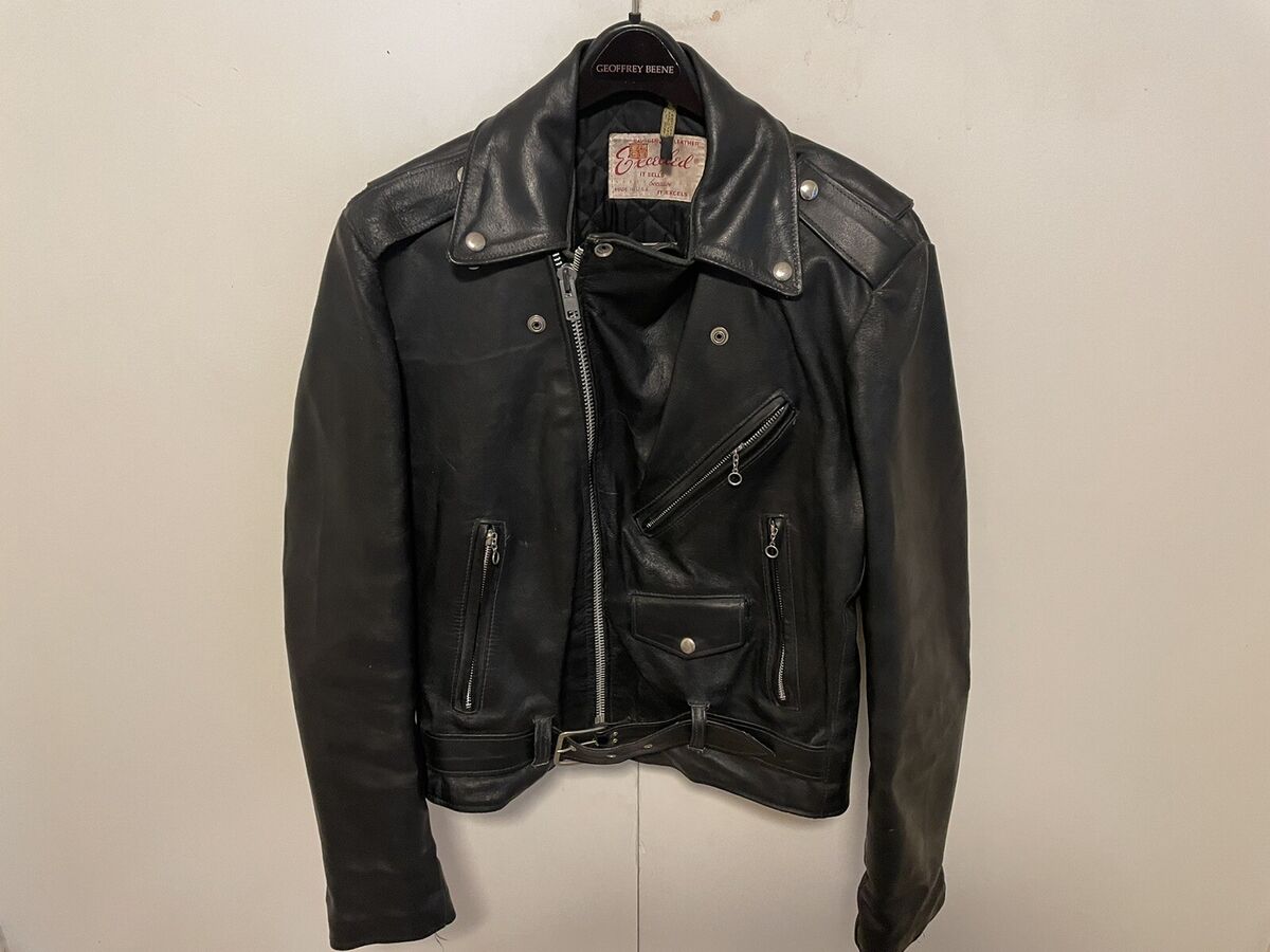 Vintage Leather Motorcycle Jacket Men's Excelled Brand Black Vintage Leather Motorcycle Jacket Men's Excelled Brand Black