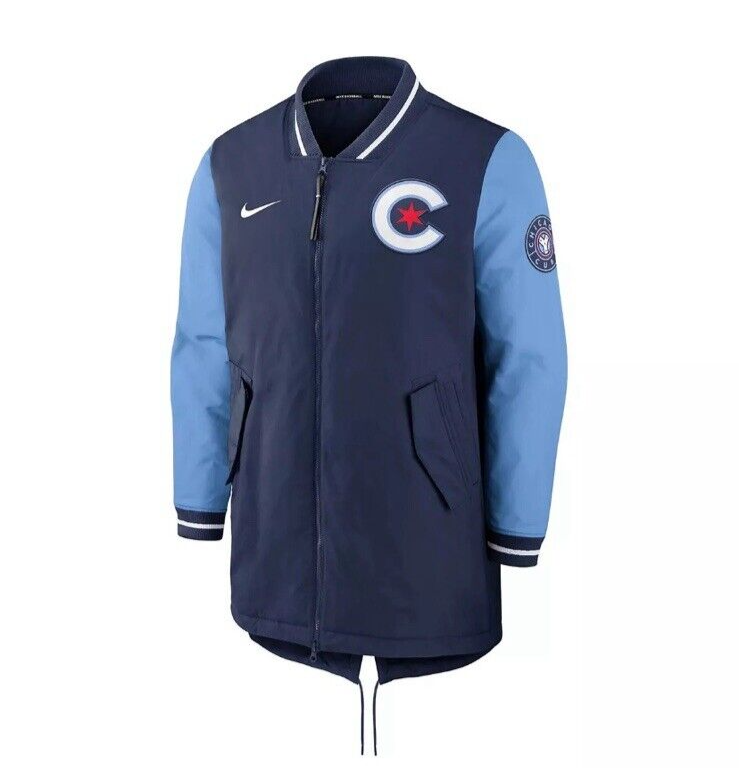 Nike Chicago Cubs MLB City Connect Full Zip Dugout Jacket Navy Men
