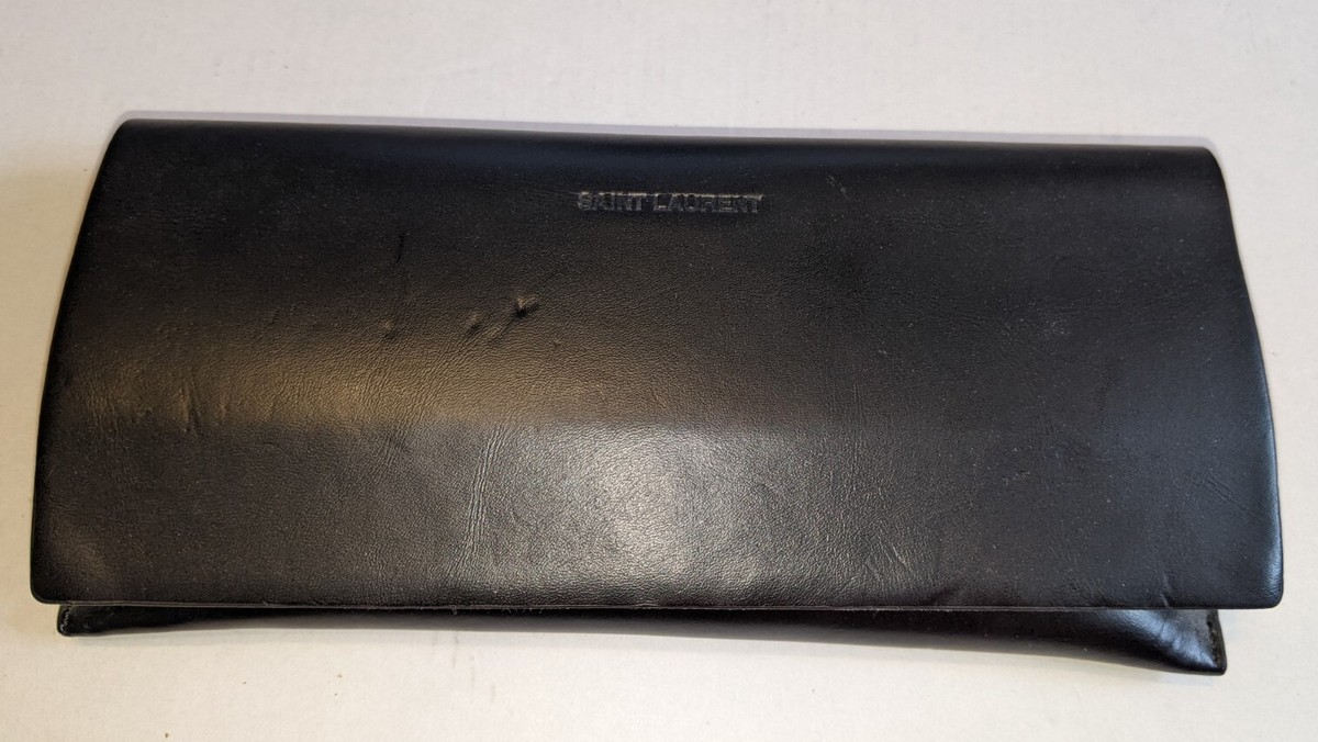 Saint Laurent Ysl Sunglasses Eyeglasses Leather Case Black