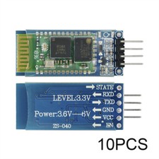 10PCS Wireless Serial 4 Pin Bluetooth RF Transceiver Module HC-06 RS232backplane