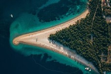 Landscape nature water sea croatia beach trees forest Custom Gaming Mat Desk