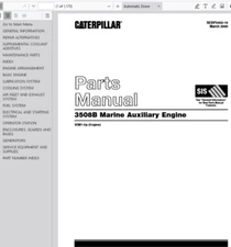 CAT Caterpillar 3508B Marine Aux Engine 3DM1-Up Parts Catalog Manual PDF USB