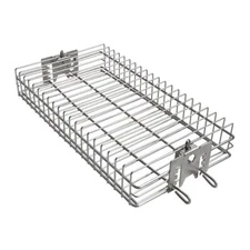 	only fire 6042 Chrome Plating Steel Flat Grill Rotisserie Basket for Most Gr...