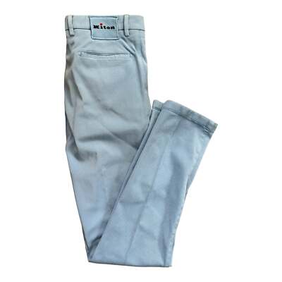 Kiton Hose Chino Größe 50 (34,35) Hellblau, Neu, mit Stoff zum Auslassen