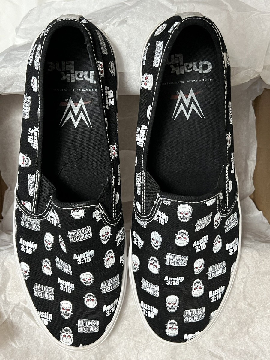 WWE Chalk Line Stone Cold Steve Austin SCSA Austin 3:16 Slip On
