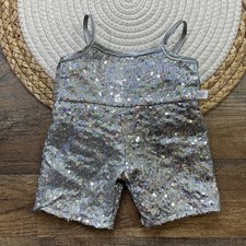 Build A Bear Silver Sequin Romper One Piece Outfit for BABW Plush Bears