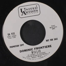 DOMINIC FRONTIERE: billie / victory dance UA 7" Single 45 RPM