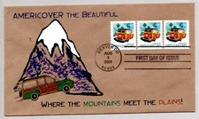 #3522 WOODY WAGON AUTOMOBILE COIL STAMP STAMP FDC, AFDCS AMERICOVER 8/3/2001