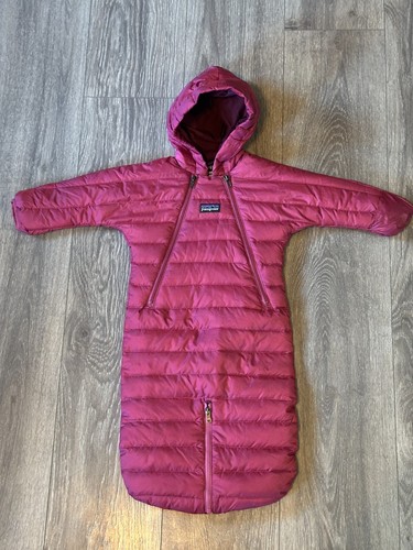 Patagonia Pink Baby Hi-Loft Down Sweater Bunting Snowsuit One Piece 3 Months
