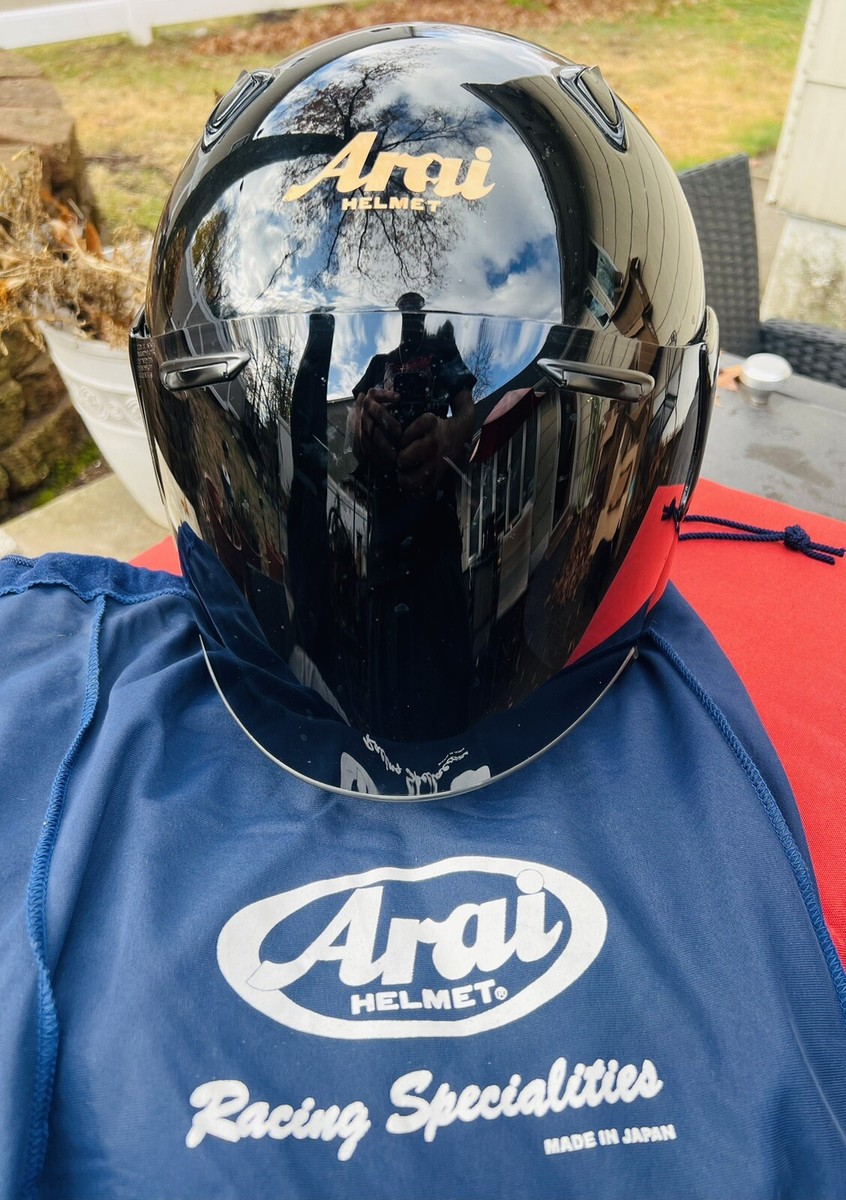 Vintage 2000 Arai SZ/m Black Open Face Helmet/Dark Tint Visor/Size