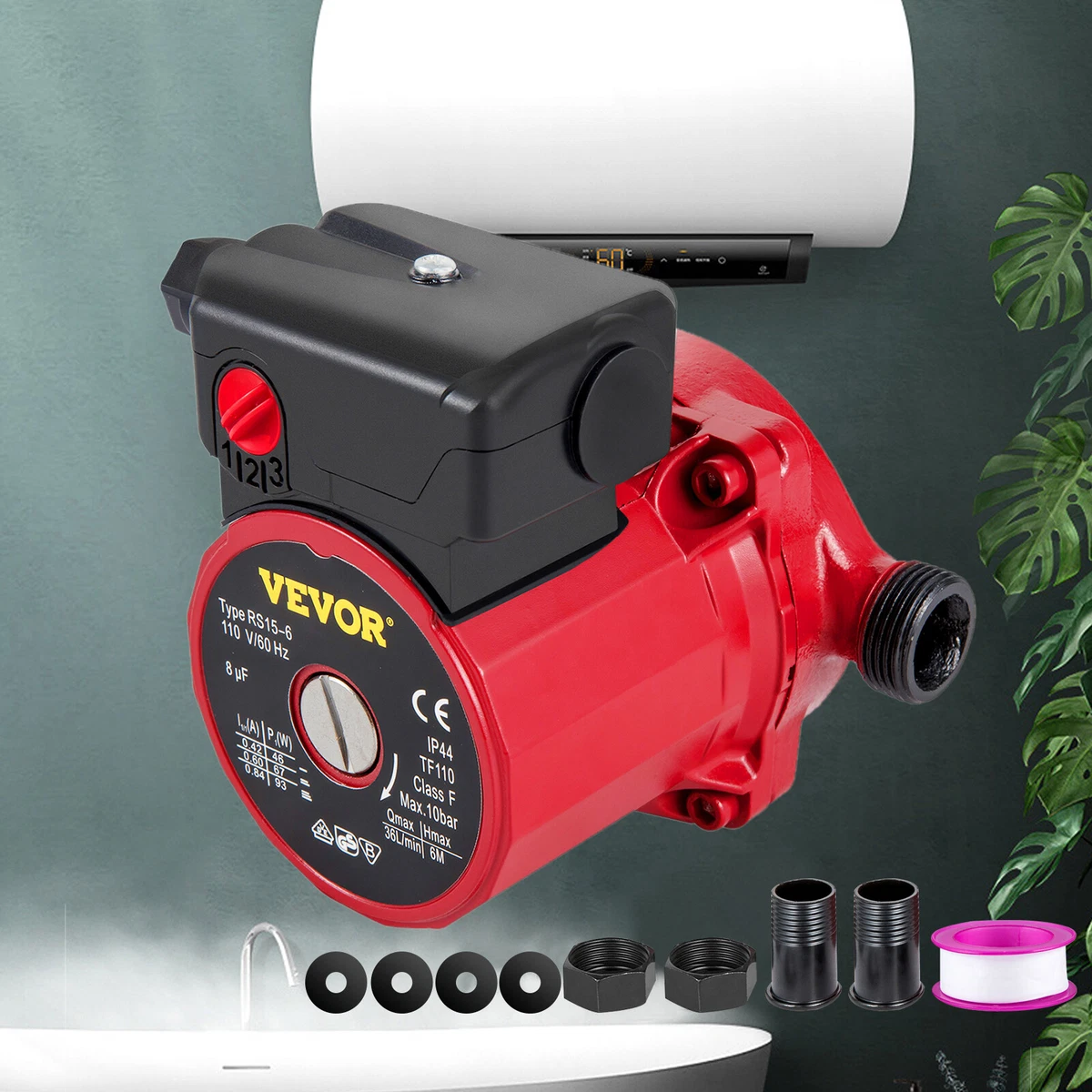 VEVOR NPT 3/4u0026#034; Hot Water Circulation Pump 93/67/46W Domestic Recirculating  Pump | eBay