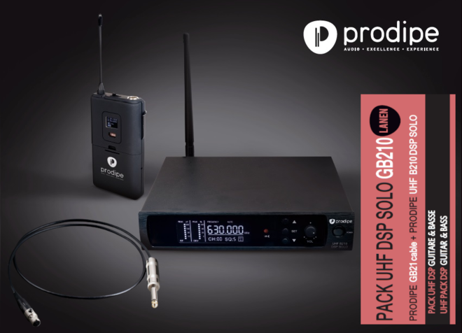 Prodipe PROUHFGB210  Sistema wireless UHF per chitarra e basso, con DSP, body pa