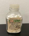 Vintage 1973 Lilly Sodium Saccharin Tablets Clear Glass Tiny Apothecary Bottle