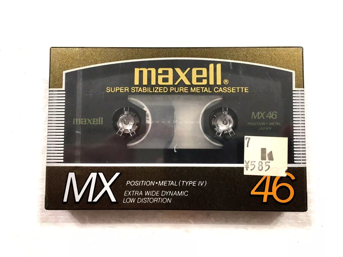Maxell MX 46 vintage audio cassette blank tape sealed Made in Japan Type IV v1
