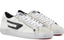 DIESEL Women’s ‘S-Leroji’ Low Top Leather Sneakers White Size 8 US $275+ NEW