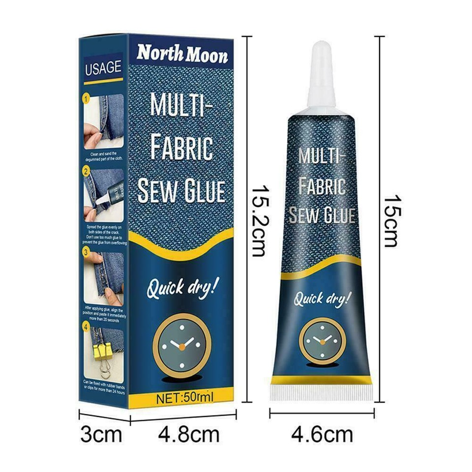 FABRIC GLUE EXTRA STRONG TEXTILE HEMMING ADHESIVE BONDS SEW CLOTHES