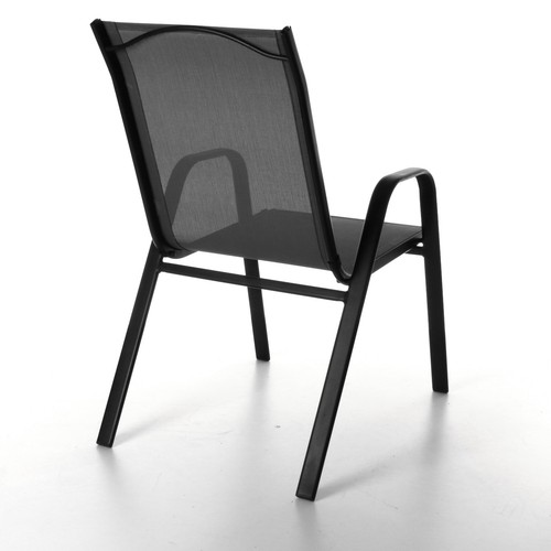 Stacking Textoline Chair Outdoor Bistro High Back Seating Restaurant Cafe - Picture 11 of 19