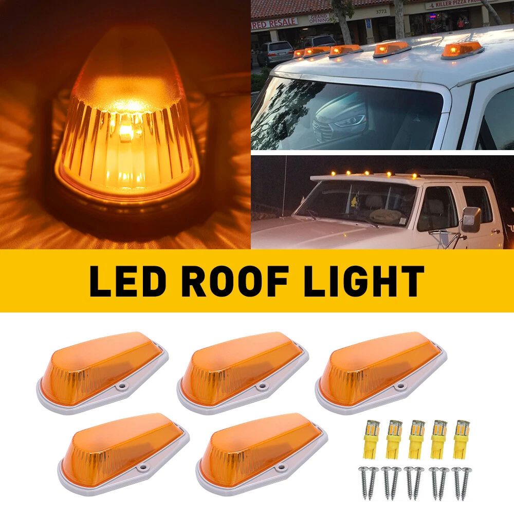 5Pcs For FORD F350 F150 F250 1973-1997 Roof Top Cab Lights Amber Marker Lights