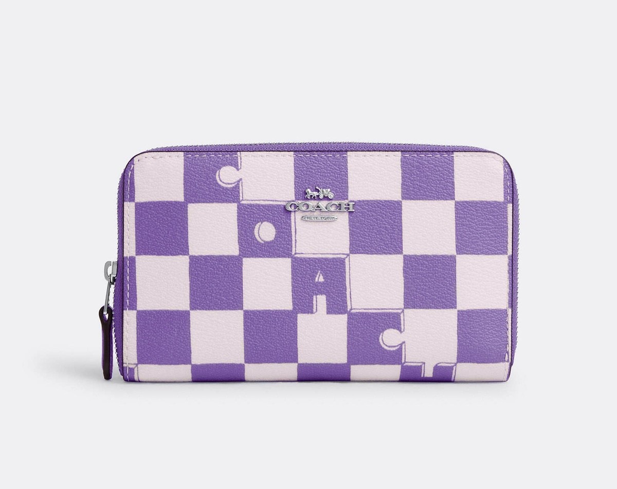 NWT Coach Medium Id Zip Wallet With Checkerboard Print CR789 | eBay