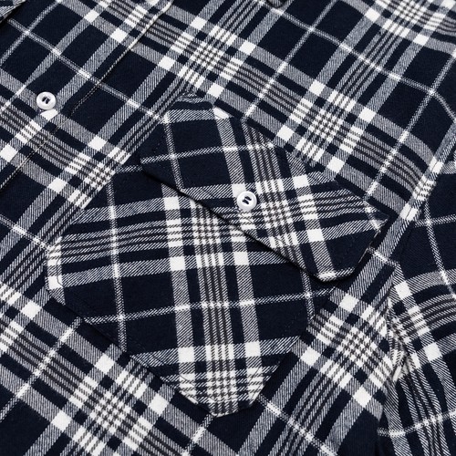 Camisa de franela a cuadros ligera informal de algodón manga larga primavera otoño para hombre - Imagen 52 de 73