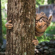 Elf Tree Peaker Statue Gift Hunger Gnome Garden Ornament Fairy Hanging D�cor NEW