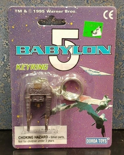 BABYLON 5 Key Ring Keychain 1995 New Sealed JMS Warner Bros Dorda Toys Ship 1 - product listing photo