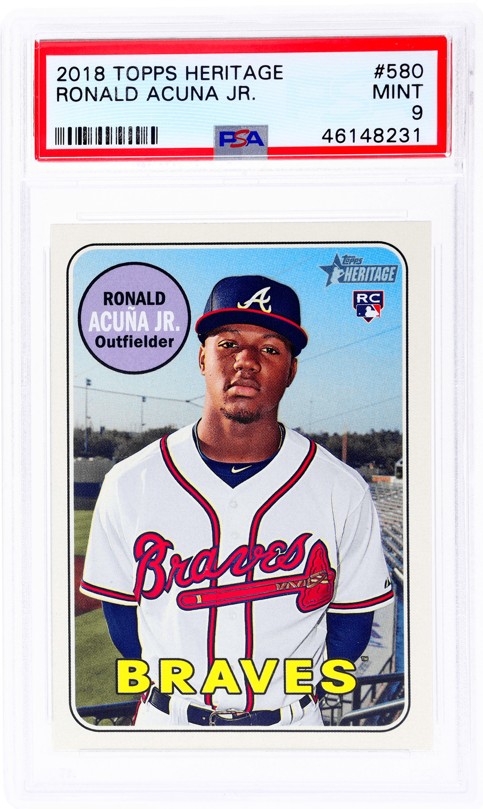 2018 Topps Heritage Ronald Acuna Jr. #580 PSA 9 Rookie RC