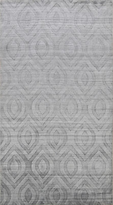 Handcrafted Luxury Hand-Knotted Moroccan Rugs Gray Centerpiece 5x8 ft