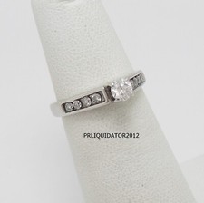 3/8CT Natural Diamond Engagement Anniversary Wedding Ring 14K White Gold Band
