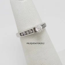 3/8CT Natural Diamond Engagement Anniversary Wedding Ring 14K White Gold Band