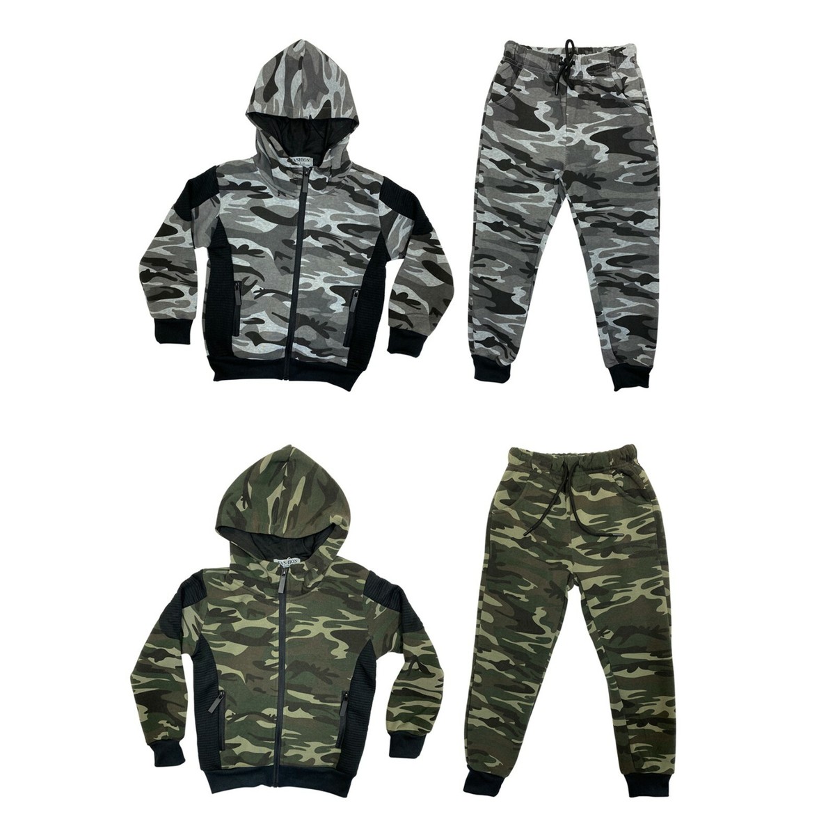 Boys Baby Toddlers Tracksuit Camouflage Jacket Joggers Bottoms