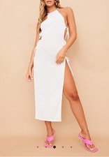 Boutique Women’s PLT White Cut Out Tie Beach Dress Size 14 BNWT