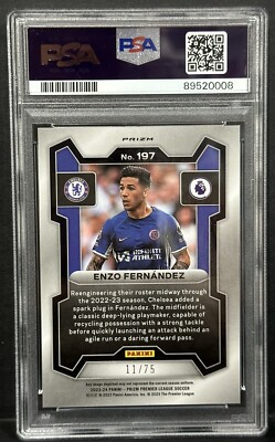 2023-24 Panini Prizm EPL Chelsea Enzo Fernandez Blue Cracked Ice