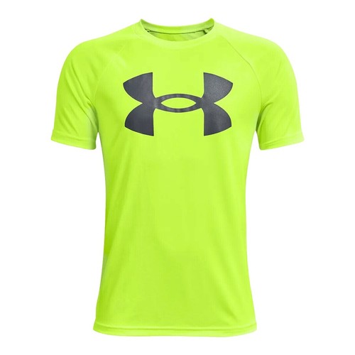 Under Armour T Shirt Boys Large YLG Neon Yellow Casual Short