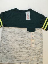 Cat Jack Short Sleeve Pocket Tee Shirt Boys Size XS Gray Teal Yellow 4/5 NWT
